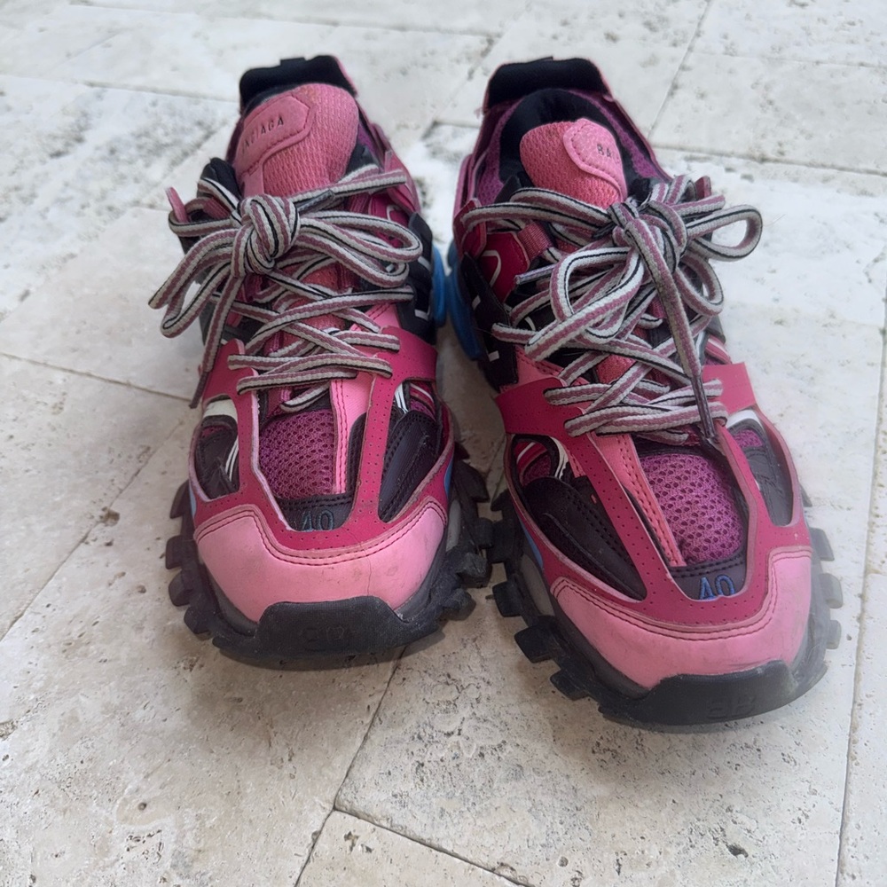 Balenciaga Pink and Black Athletic Shoes